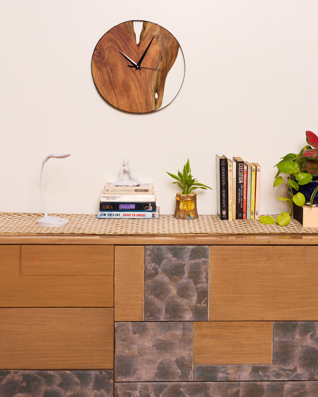 Elegant Wooden Wall Clock – Natural Acacia Wood