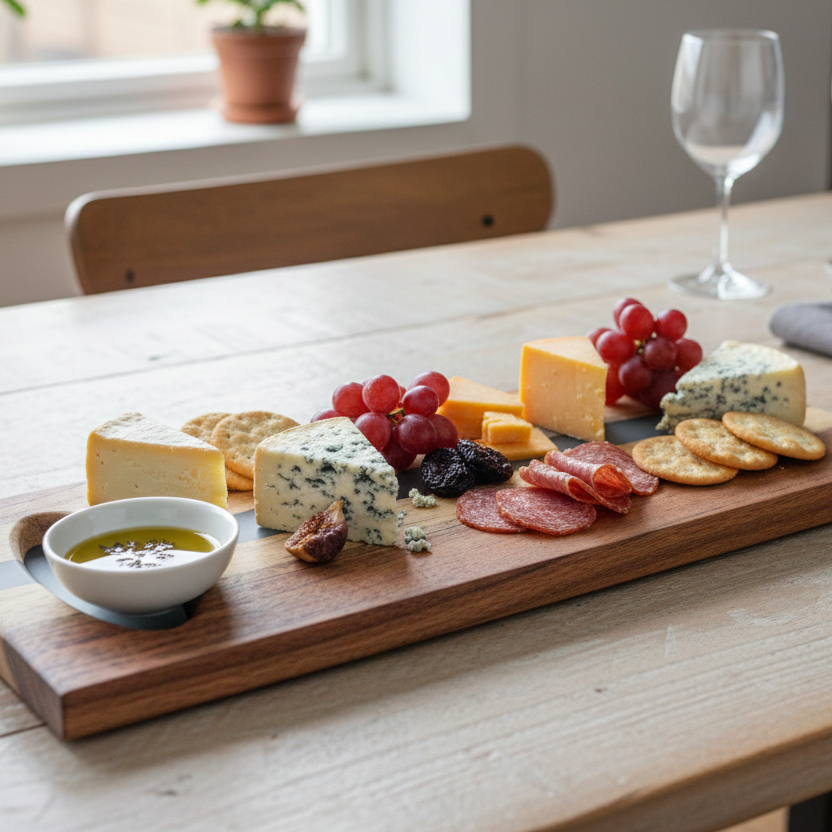 Handcrafted Acacia Wood & Grey Epoxy Serving Board